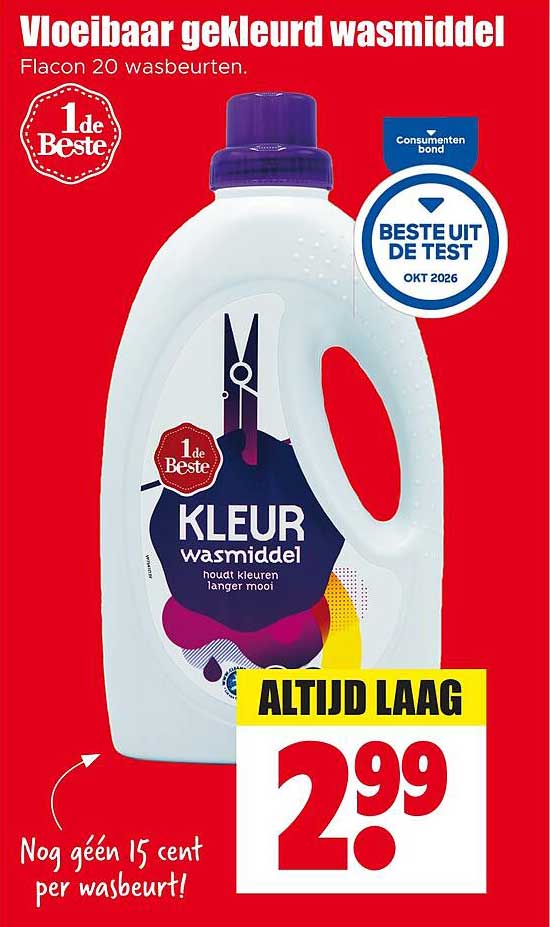 Vloeibaar gekleurd wasmiddel