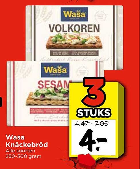 Wasa Knäckebröd Alle soorten 250-300 gram 3 stuks