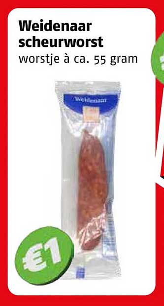 Weidenaar scheurworst worstje à ca. 55 gram