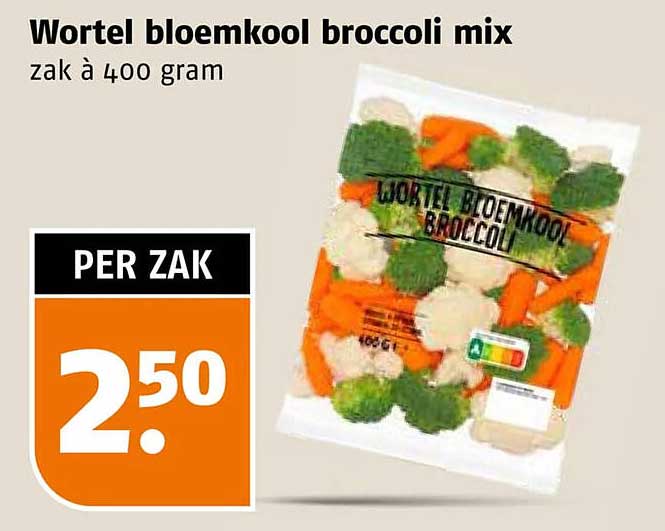Wortel bloemkool broccoli mix