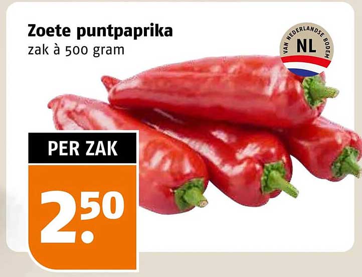 Zoete puntpaprika zak à 500 gram