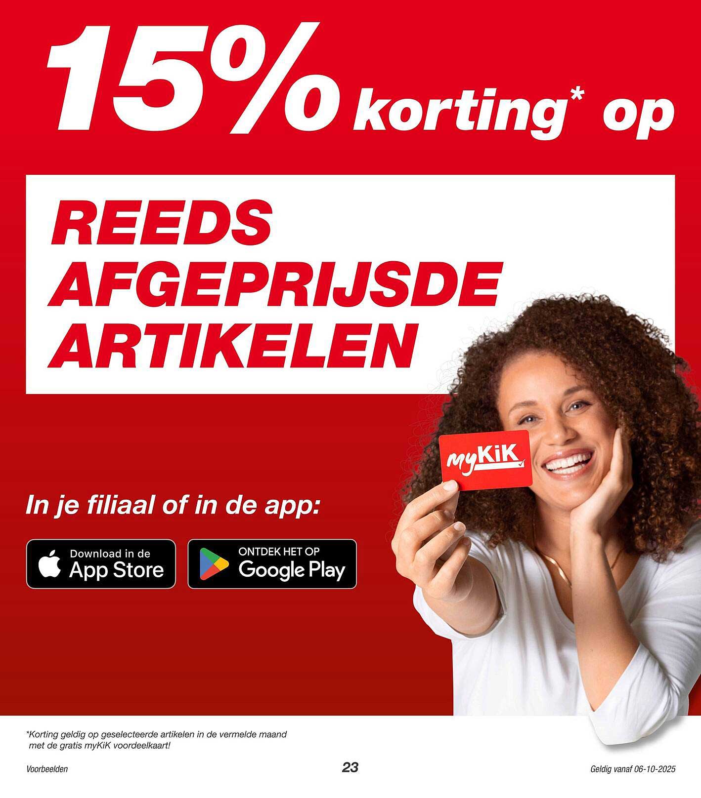 15% korting* op reeds afgeprijsde artikelen