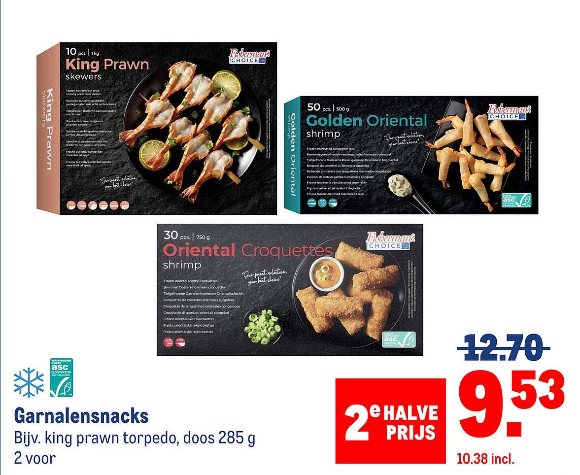 2e HALVE PRIJS Garnalensnacks