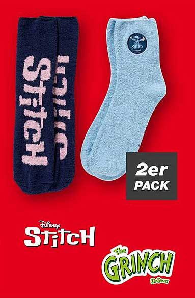 2er PACK Disney Stitch en The Grinch Sokken