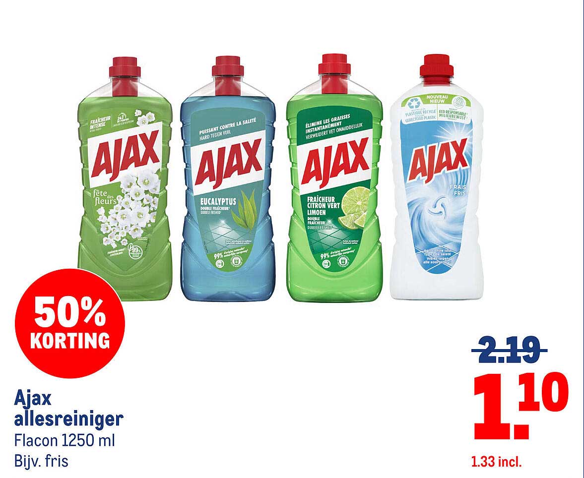 Ajax allesreiniger Flacon 1250 ml
