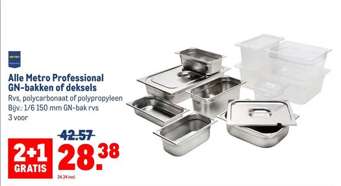 Alle Metro Professional GN-bakken of deksels