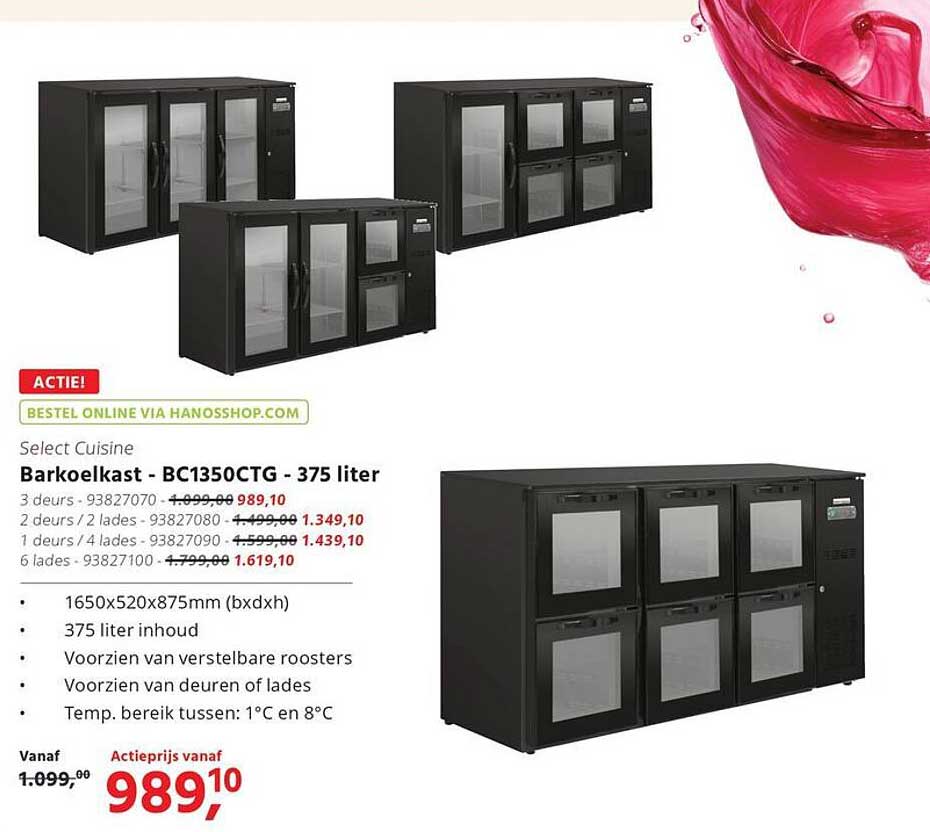 Barkoelkast - BC1350CTG - 375 liter