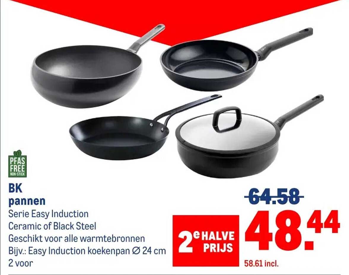 BK pannen Serie Easy Induction Ceramic of Black Steel