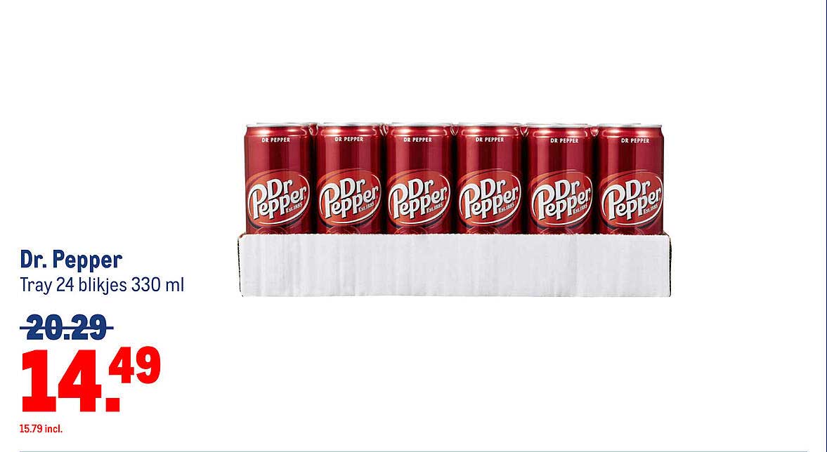 Dr. Pepper Tray 24 blikjes 330 ml