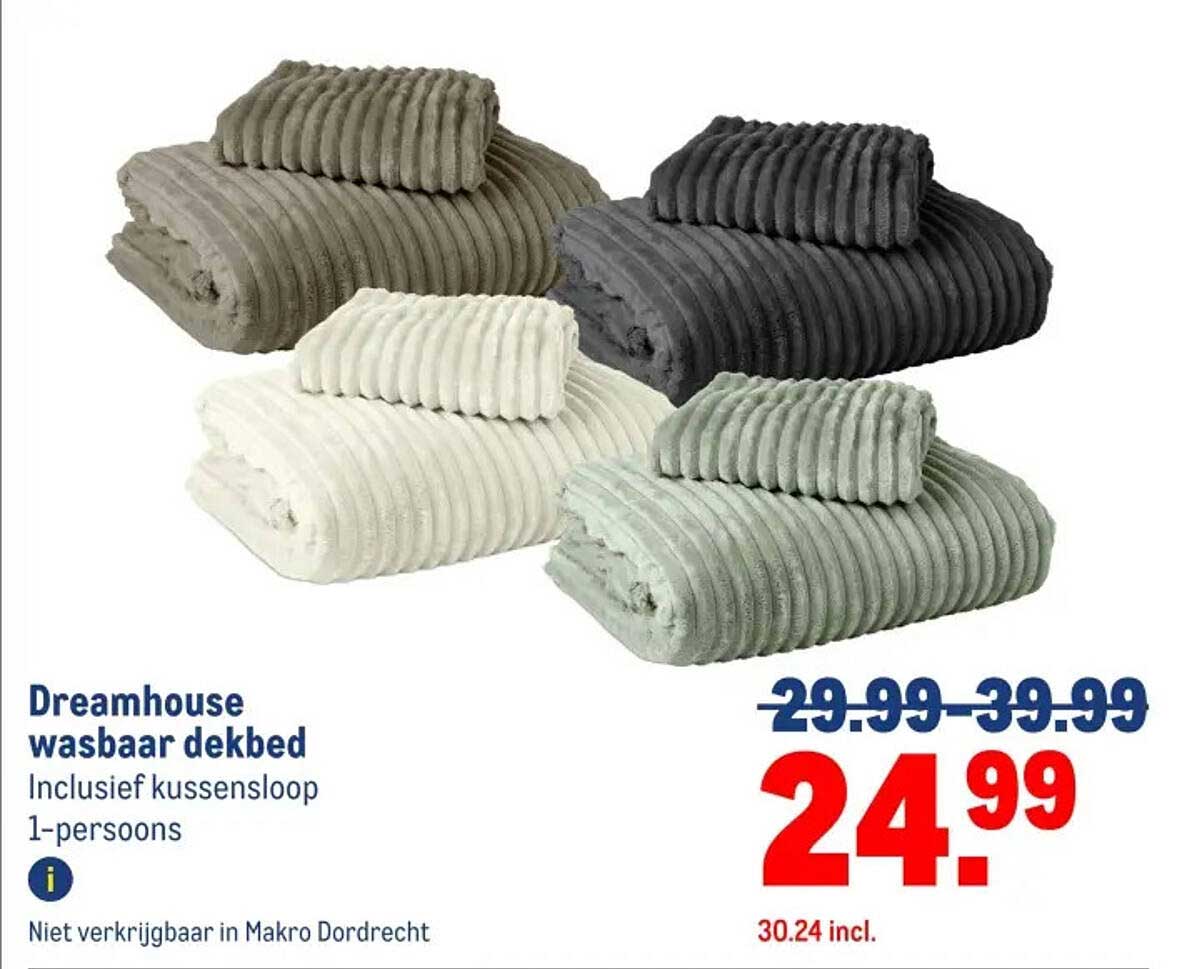 Dreamhouse wasbaar dekbed inclusief kussensloop 1-persoons