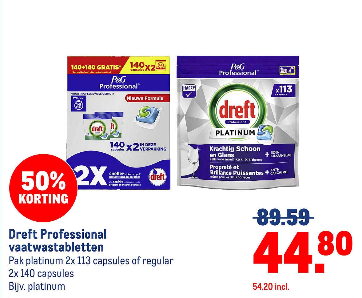 Dreft Professional vaatwastabletten