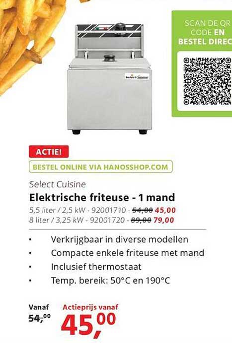 Elektrische friteuse - 1 mand