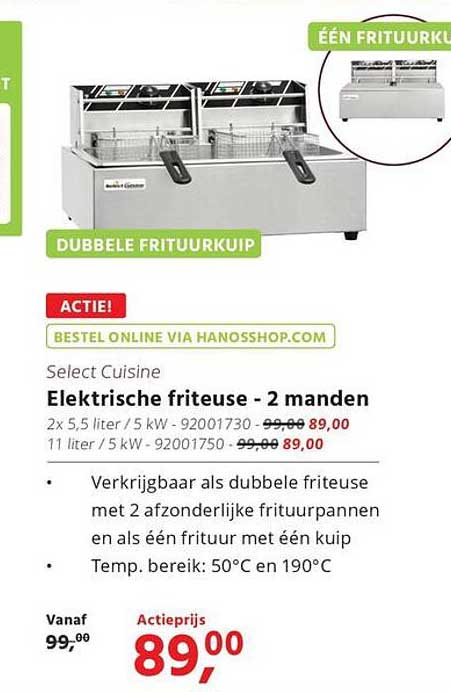 Elektrische friteuse - 2 manden