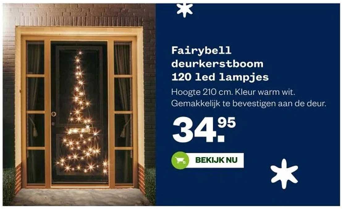 Fairybell deurkerstboom 120 led lampjes