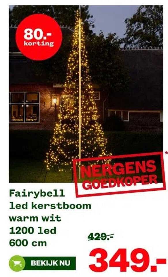 Fairybell led kerstboom warm wit 1200 led 600 cm