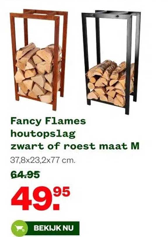 Fancy Flames houthakslaag zwart of roest maat M