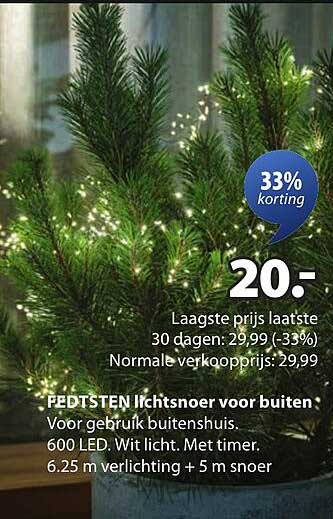 FEDTSTEN lichtsnoer voor buiten