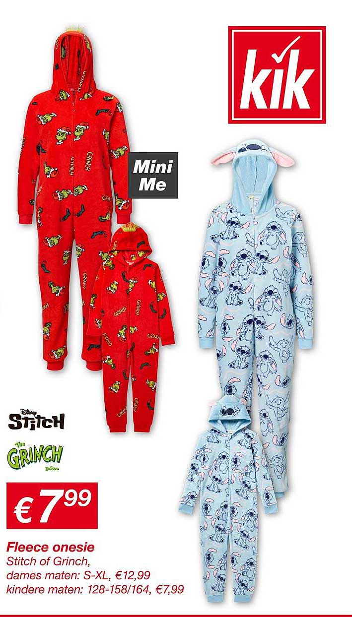 Fleece onesie Stitch of Grinch