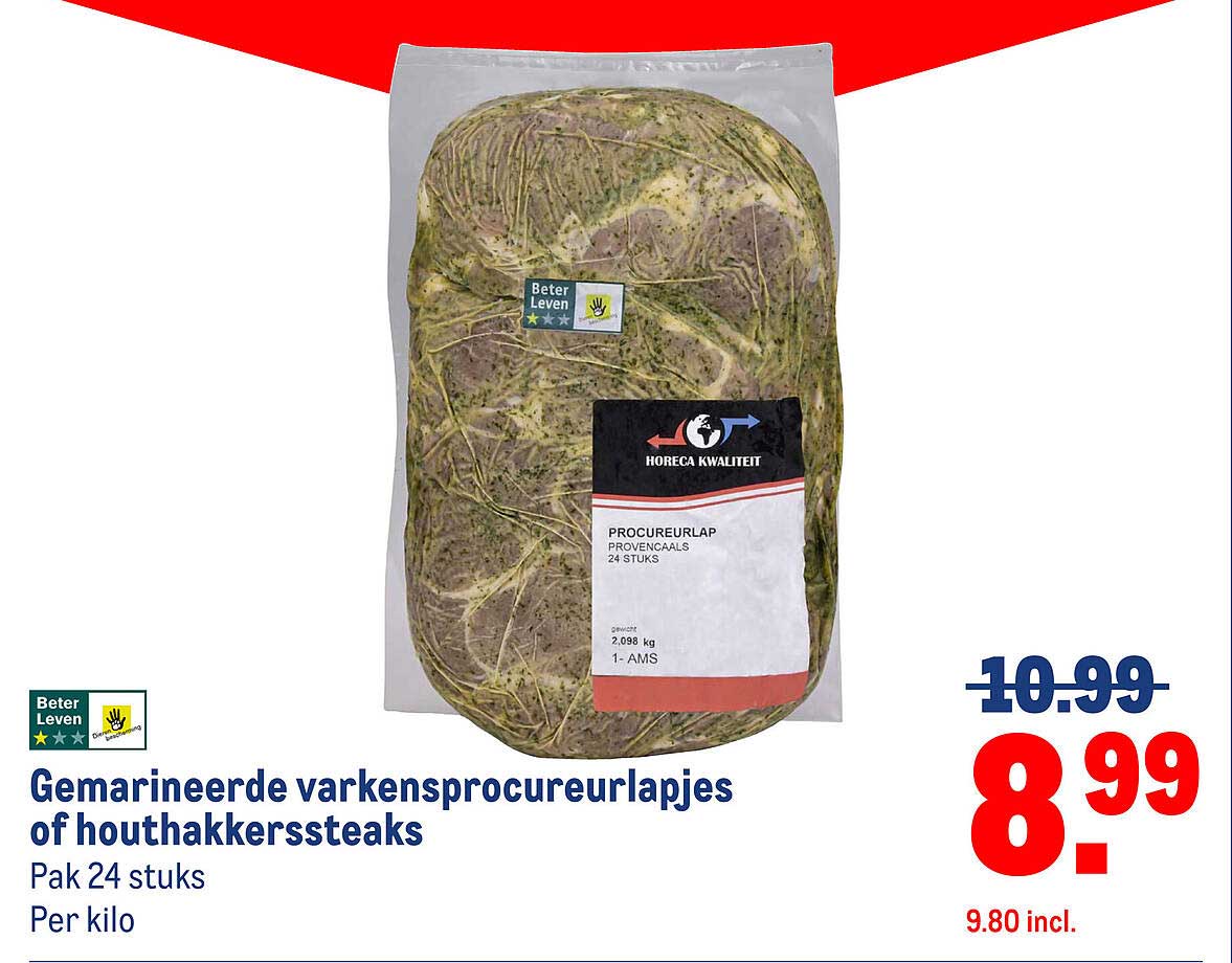 Gemarineerde varkensprocureurlapjes of houthakkerssteaks