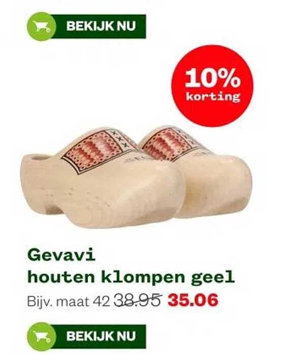 Gevavi houten klompen geel