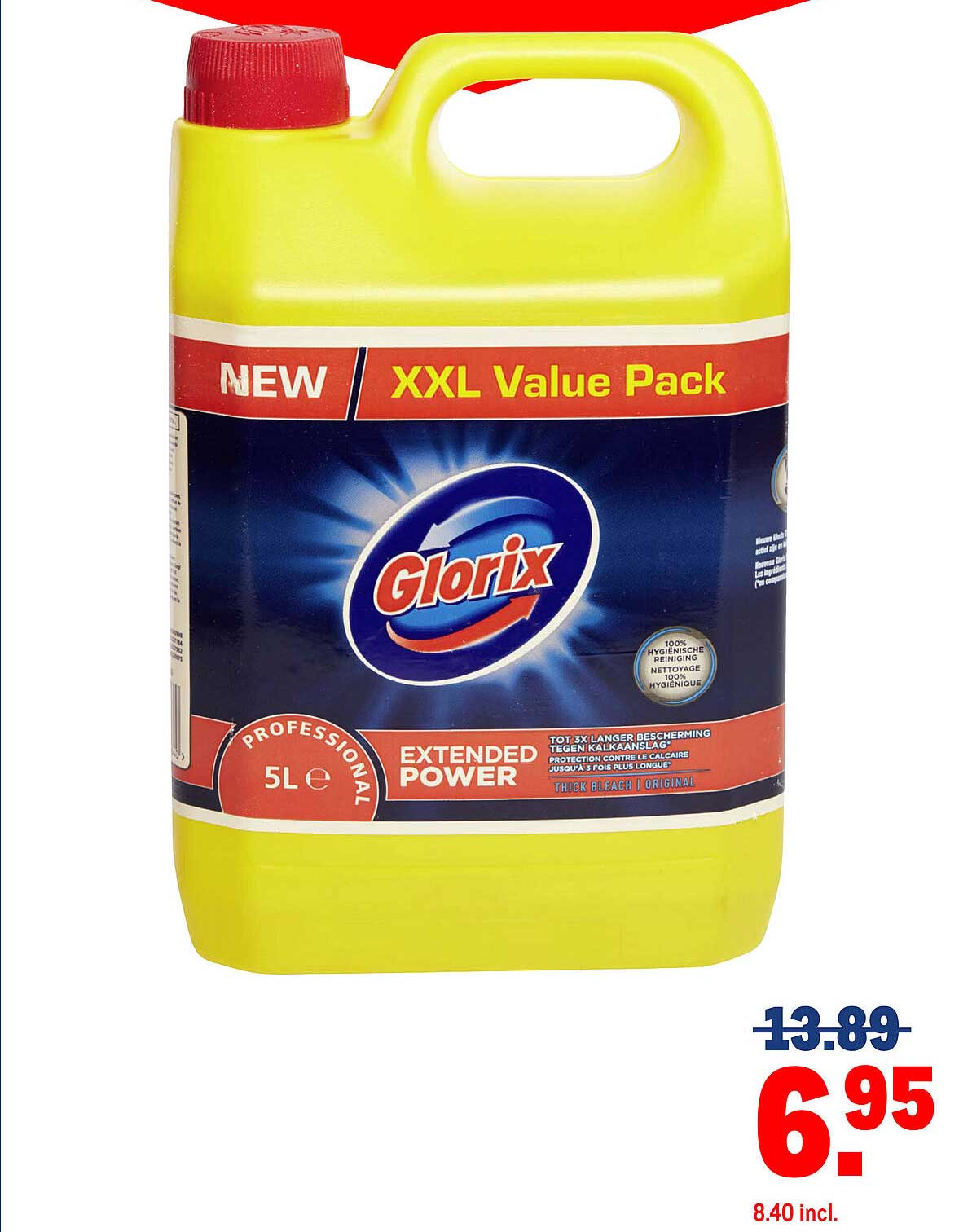Glorix XXL Value Pack 5L - Van €13,89 voor slechts €6,95!