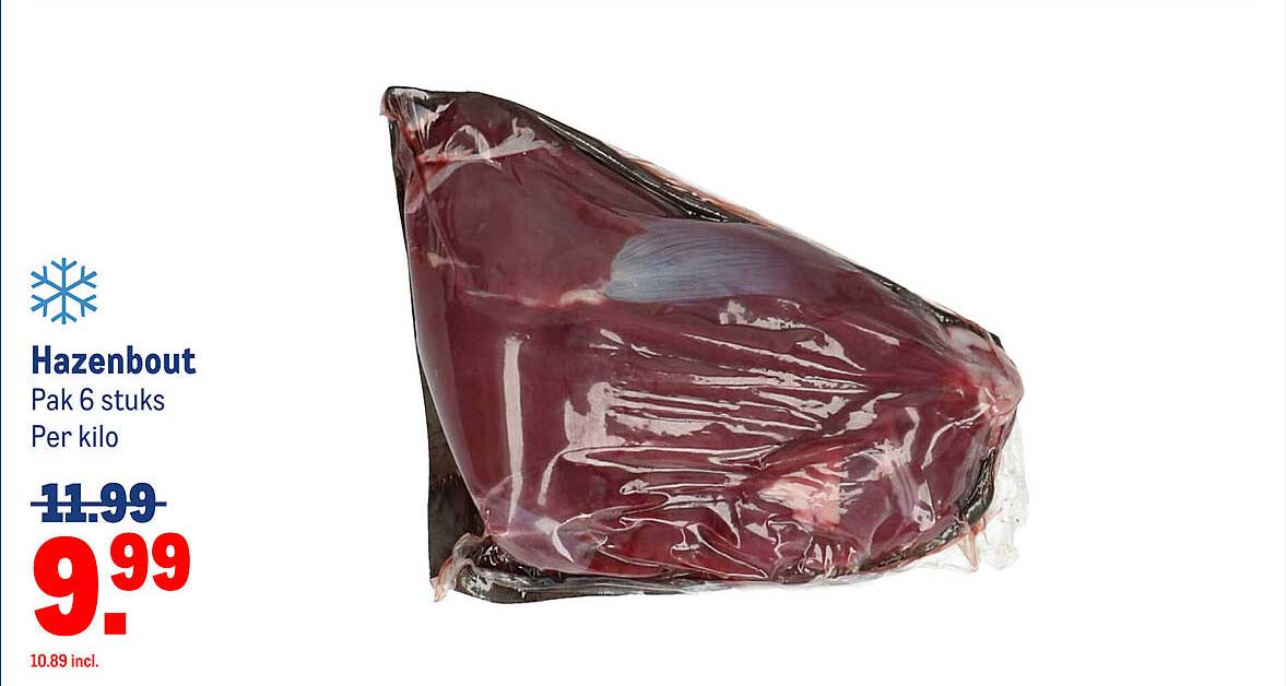 Hazenbout Pak 6 stuks Per kilo