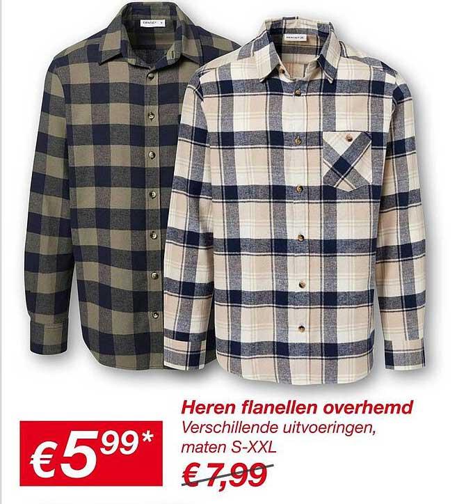 Heren flanellen overhemd