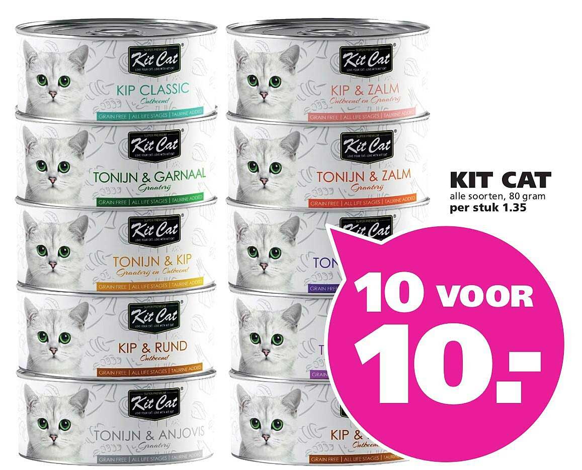KIT CAT, alle soorten, 80 gram per stuk 1.35