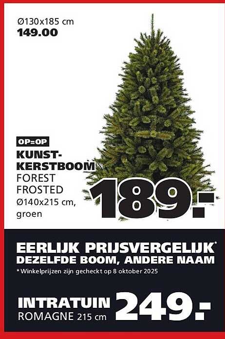 KUNST-KERSTBOOM FOREST FROSTED Ø140x215 cm, groen