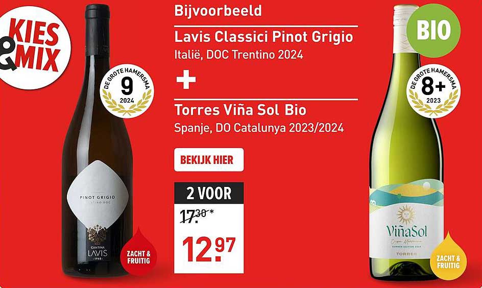 Lavis Classici Pinot Grigio + Torres Viña Sol Bio