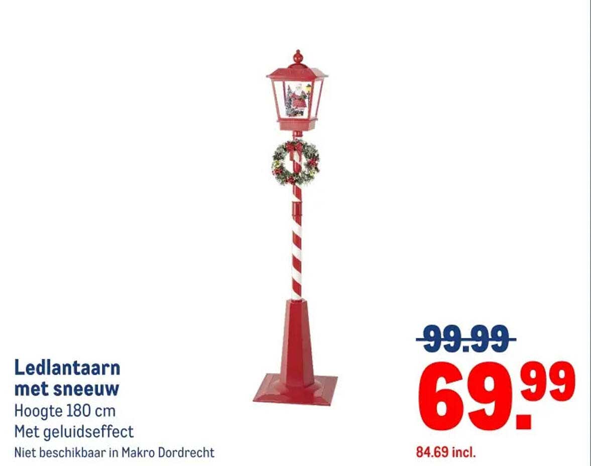 Ledlantaarn met sneeuw