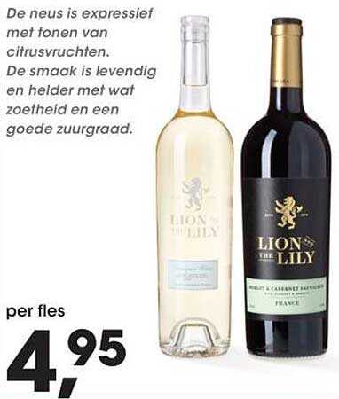 Lion & The Lily Wijn per fles