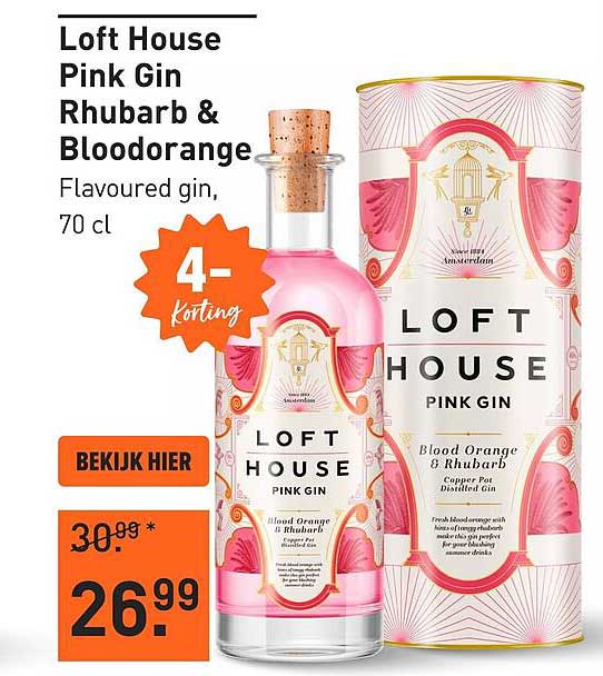 Loft House Pink Gin Rhubarb & Bloodorange