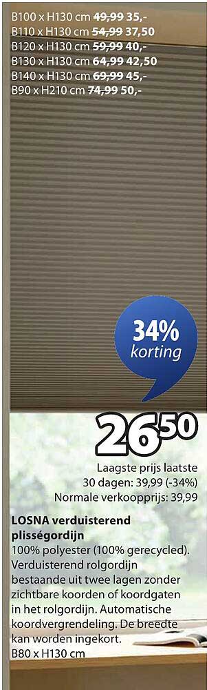 LOSNA verduisterend plisségordijn