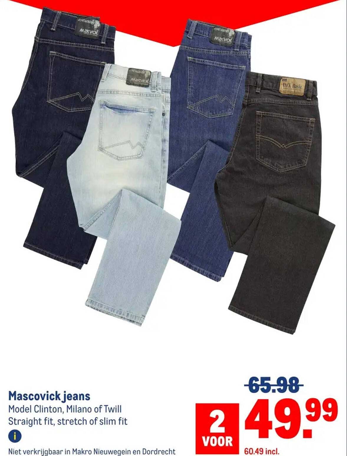 Mascovick jeans Model Clinton, Milano of Twill