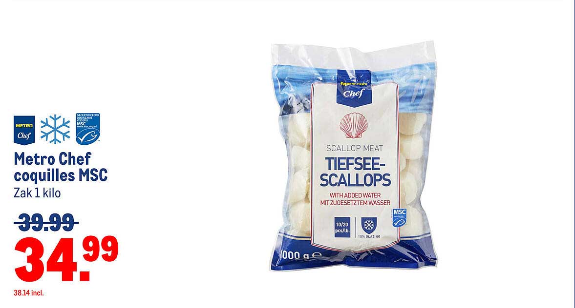 Metro Chef coquilles MSC Zak 1 kilo