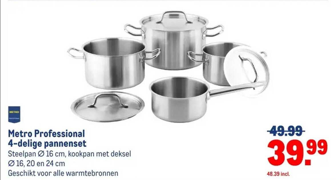 Metro Professional 4-delige pannenset