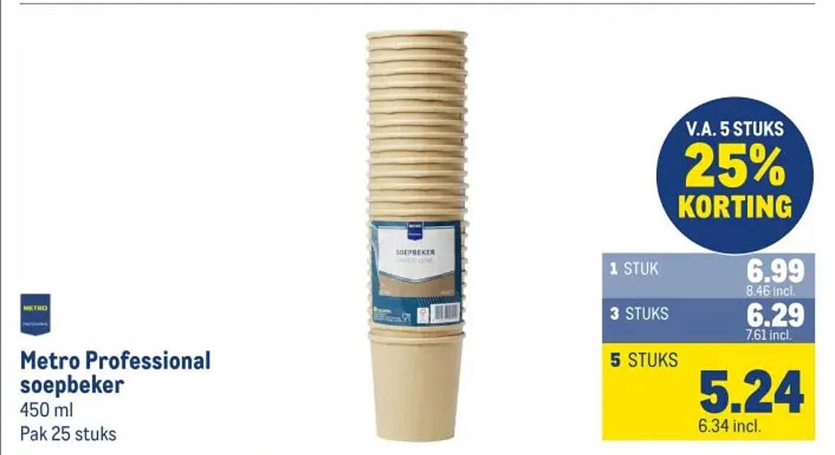 Metro Professional soepbeker 450 ml Pak 25 stuks