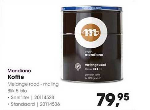 Mondiano Koffie Melange rood - maling Blik 5 kilo