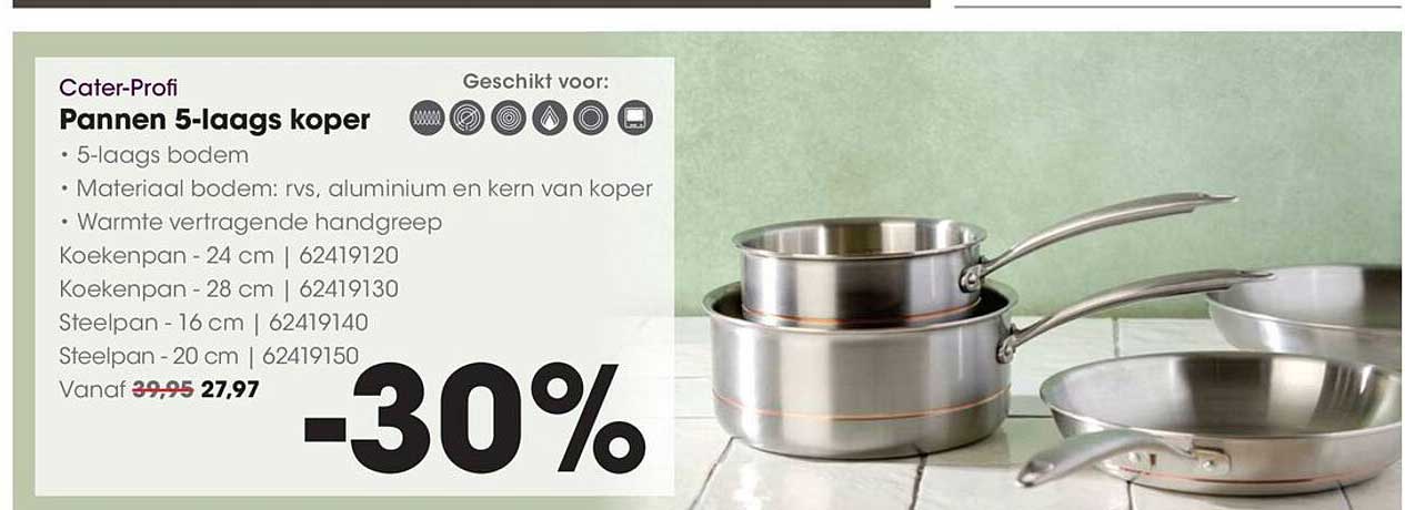 Pannen 5-laags koper