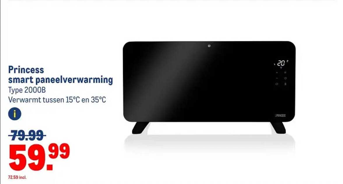 Princess smart paneelverwarming Type 2000B