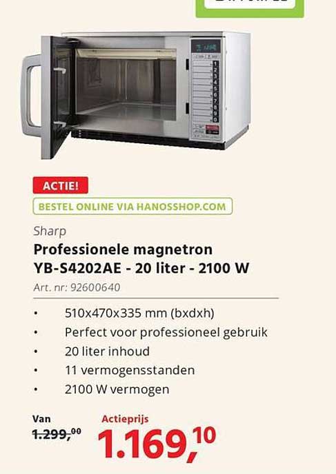 Professionele magnetron YB-S4202AE - 20 liter - 2100 W