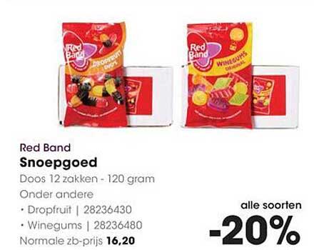 Red Band Snoepgoed Doos 12 zakken - 120 gram
