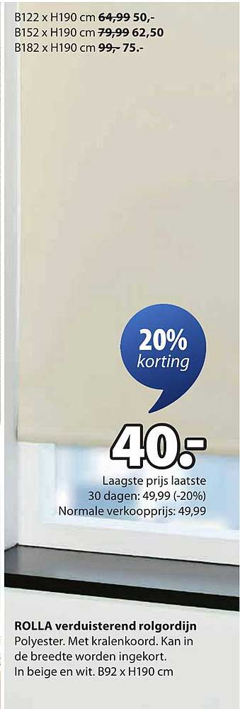 ROLLA verduisterend rolgordijn