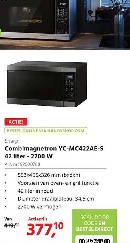 Sharp Combimagnetron YC-MC422AE-S 42 liter - 2700 W
