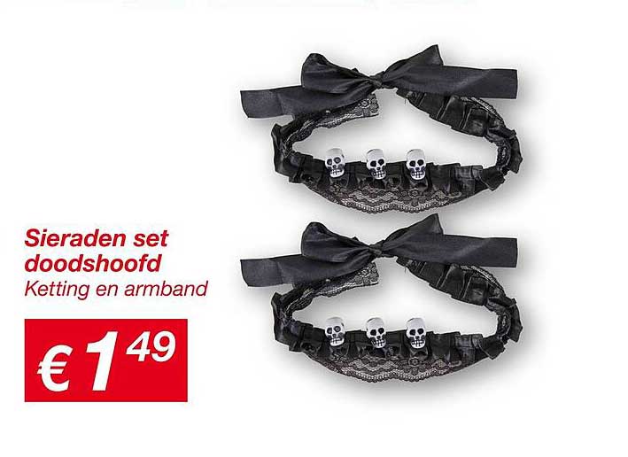 Sieraden set doodshoofd