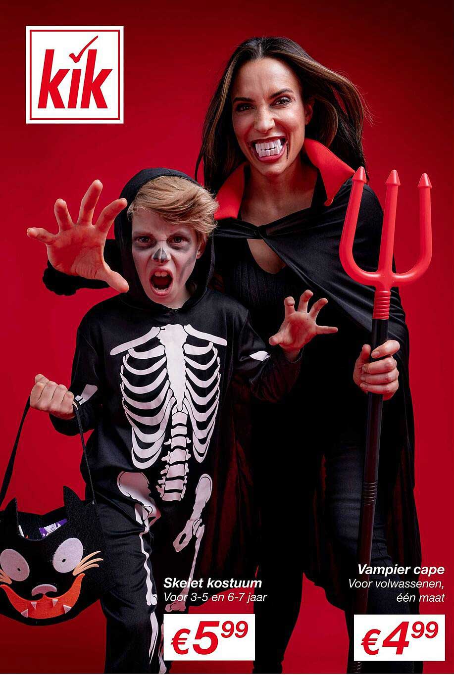 Skelet kostuum Voor 3-5 en 6-7 jaar