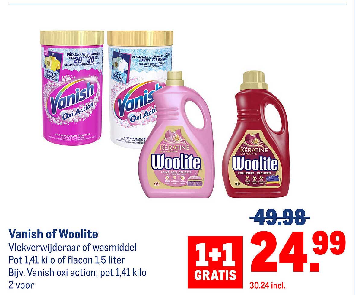 Vanish of Woolite Vlekverwijderaar of wasmiddel