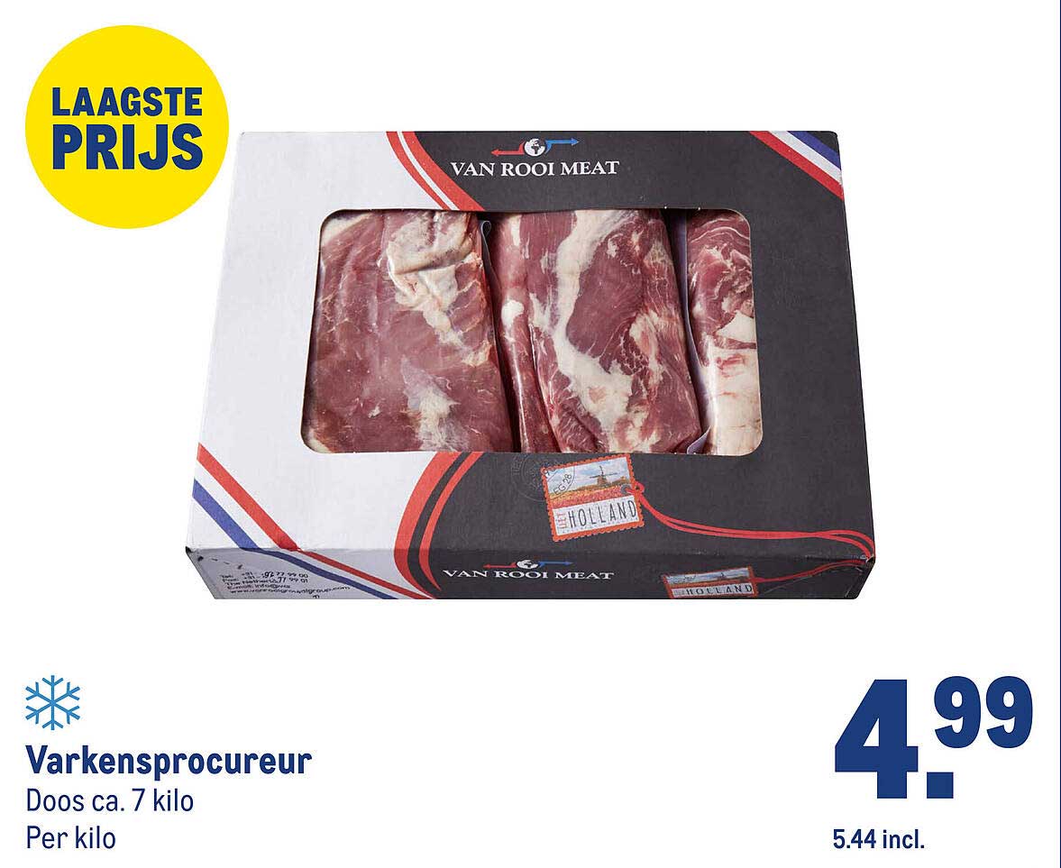 Varkensprocureur Doos ca. 7 kilo Per kilo