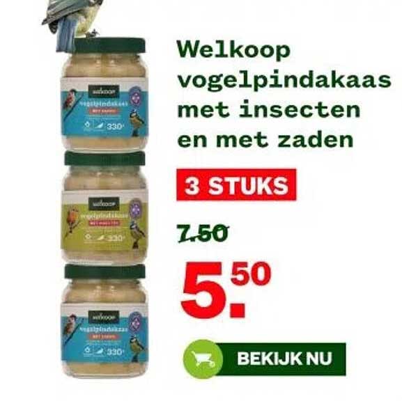 Welkoop vogelpindakaas met insecten en met zaden